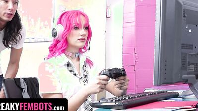Jazmin Luv gets bonked by her boyfriend while playing a game