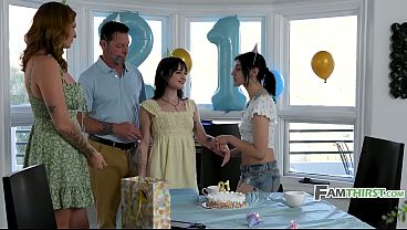 Step mom and daughter enjoy intimate birthday surprise