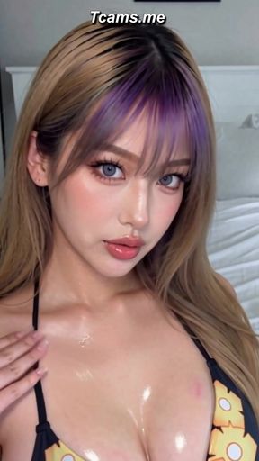 TsLilac Oil Massage On Her Cleavage