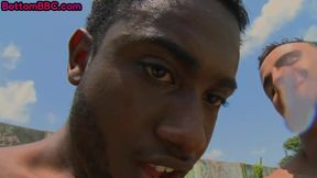 Ripped black str8 analriding stranger