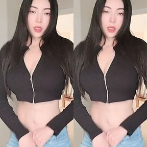 Chinese Asian real movie actress goes topless in America