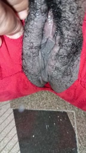 Solo innocent black horny girl  masturbating and squirting solo video