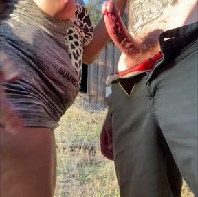 Gagging on myself and getting a facial in PUBLIC!