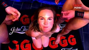 GGG - GERMAN HOTTIE - THE FIRST TIME TO SWALLOW CUM AT THE GGG GANGBANG STUDIO