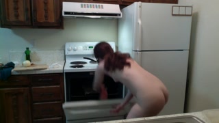 Jiggly Booty Babe Makes Burger Fixin's and Fries! Naked in the Kitchen Episode 12 Part 2