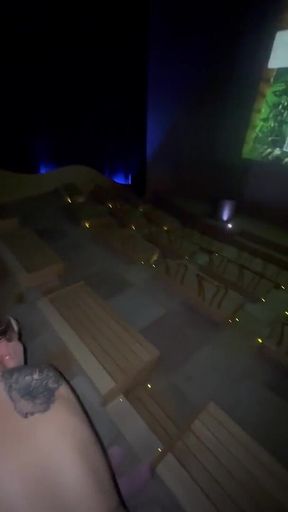 Public Sauna Thermal Baths Cinema Blowjob Doggy Taken From Behind Standing Hot Sweating Willing Couple Caught Alone