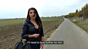 Czech hottie with brown hair takes a wild ride in the woods