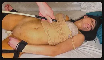 Intense BDSM: Spanking and Clothespins on Big Clit in Bed