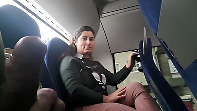 Exhibitionist seduces Milf to Suck & Jerk his Dick in Bus