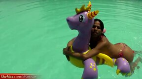 Exotic teen shemale with decent tits plays around and jerks