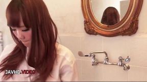 horny Jav star Anju Akane sucks dick intensely after steamy hot shower