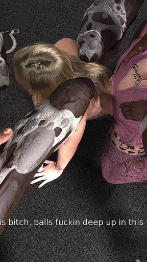 Cheating Slutty Blonde Wife Gangbanged by a Lots of Big Black Cocks