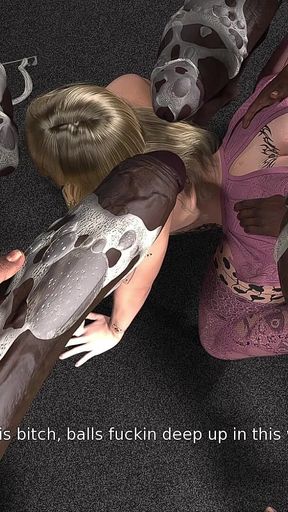 Cheating Slutty Blonde Wife Gangbanged by a Lots of Big Black Cocks