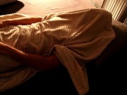 Naked under my favourite velvet blanket - leads to a moaning, full body shaking orgasm