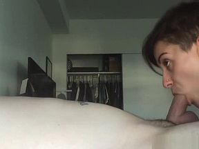 Amazing Blowjob From A Punk Beauty In Their Bed
