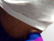 Rainbow dildo deep throat
