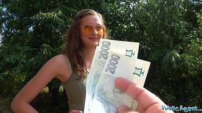 Sexy Slim Busty Teen Stazy Cruz Gets Money For Having Quickie With a Stranger In the Park