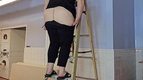 Janitor Climbed Ladder and Started Peeing -hijab BBW SSBBW Pissing, Fat Girl, Big Fat Ass, Fat Pussy - Plumper, Chunky, Curvy, Chubby, BBW Booty