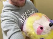 Peeing in the Sink Pretending my Stuffed Animal has a Penis