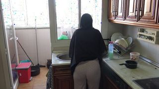 german grandpa fucks his submissive arab maid in the kitchen