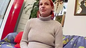 Wild And Pregnant Redhead Slut Eating Cum After Getting A Deep Fuck