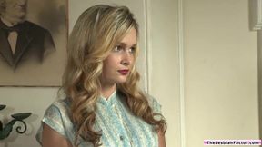 Blonde lesbian babe facesits then fingers big tits co model