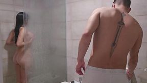 Stepbro stole his latina stepsis's towel and made her fuck him to get it back