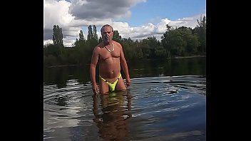 Another dip in a yellow thong