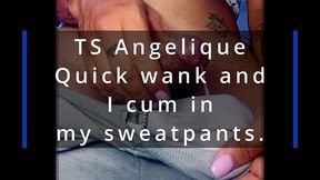 ts angelique - quick wank and i cum in my sweatpants