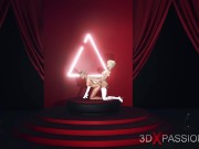 3d hot dickgirl fucks a horny blonde on the fashion model podium