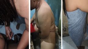 After taking a shower, wash off