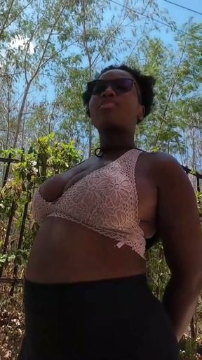 Breaking Her In Ebony Newbie Outdoor Model Casting Nice Ass Tits Pierced Slim Thick Bitch Got The Hoe Path Walking&hellip;   Clip 1