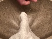 Using lotion to masterbate, look at that thick load at the end !