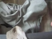 SNEAK JERK OF & CUM ON stepbrother SOCKS