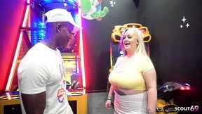 chubby bbw cougar with big natural tits seduce black boy to risky interracial fuck
