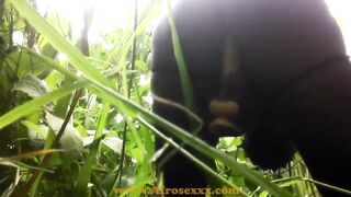 native Black toy masturbating inside the jungle