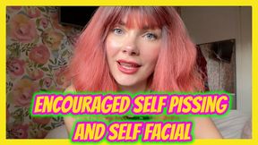 Encouraged Self Pissing and Self Facial