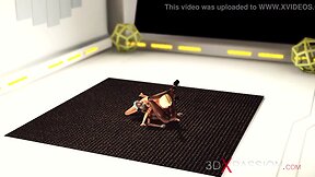 Intergalactic encounter: 3d dickgirls take on a blonde bombshell in space