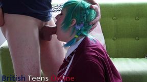 british 18 year old student gets eaten by her teacher then swallows his cum