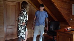 Intense Threesome: Two Men Completely Cover a Small Beauty