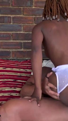 Key moment from &quot;Big Ass Ebony Riding Big White Cock In Outdoor Interracial Fuck&quot;