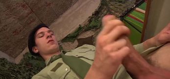 Army Stud Barebacks a Twink in His Bunker