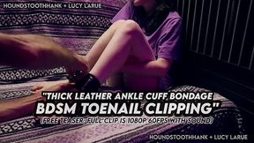 Thick Leather Ankle Cuff Bondage BDSM Toenail Clipping