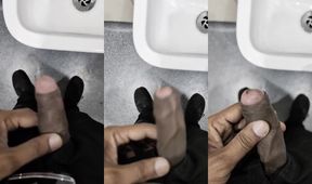 Public toilet masturbation caught gay boy blows cum on tits