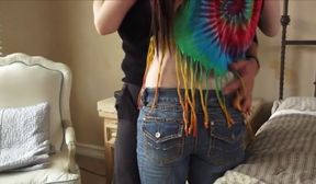 Katryns stips and masturbates for the first time on cam