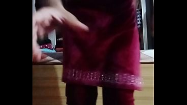 Indian Gay Crossdresser Gaurisissy looking like a housewife in salwar kurta
