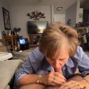 Amateur GILF Sucking a 40-something&#039;s Cock