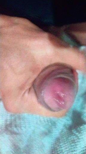 A large dick suffers and its creamy tears flow.