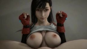 AI 3D Beauty Tifa Lockhart from FF got her face covered in cum