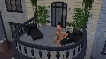 Оттрахал жену на балконе второго этажа